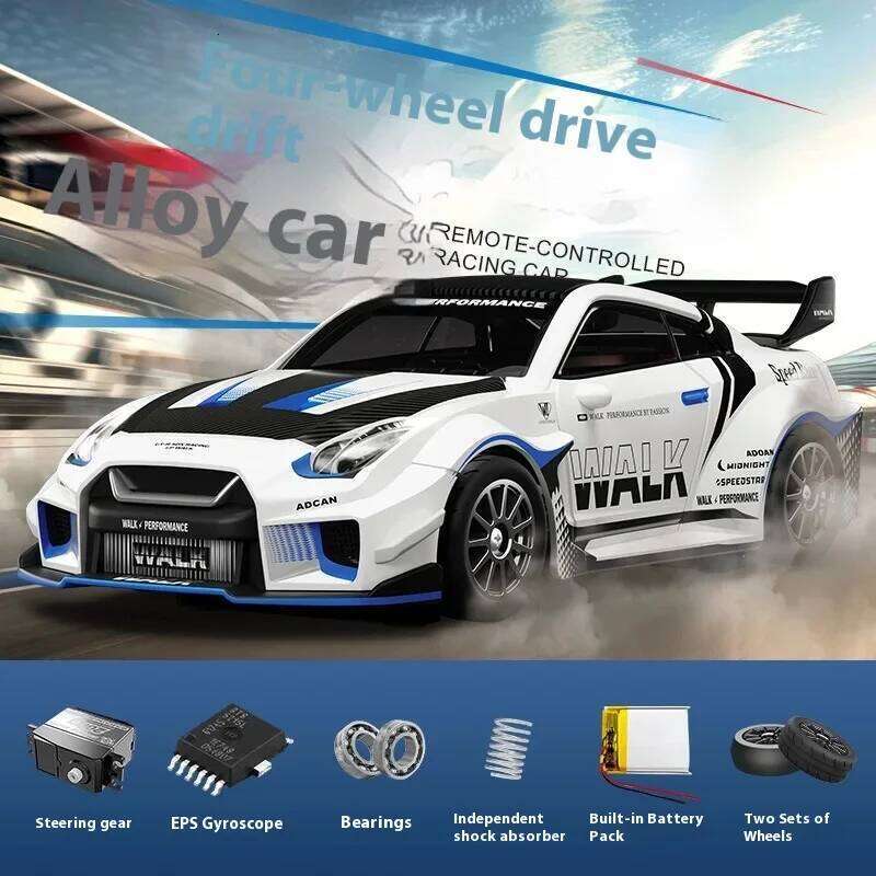 1:43 Scale RC 4WD Drift Alloy Car with Gyro Remote Control Toy for Boys Children's Christmas And Halloween Gifts Y260131