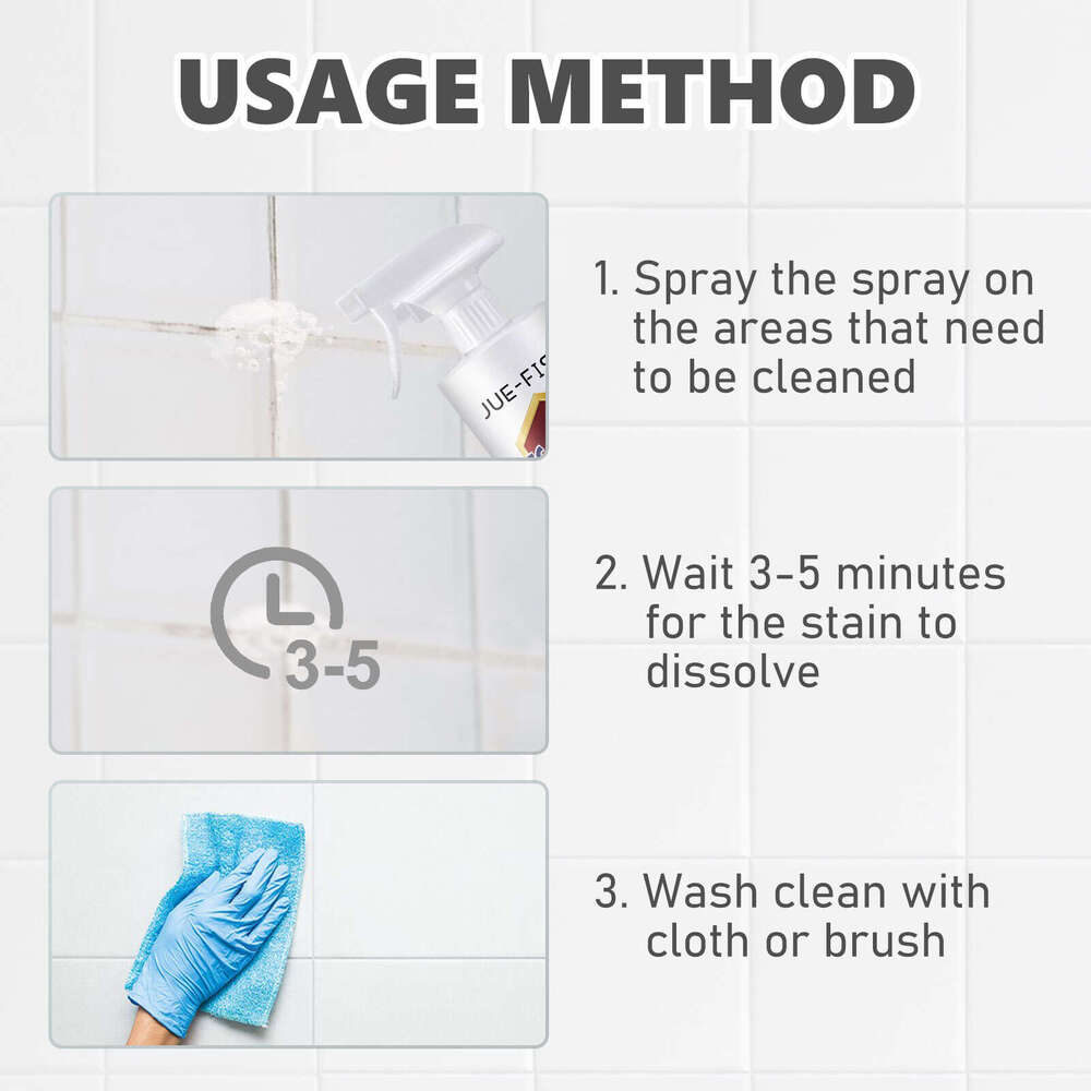 Jue-Fish Kitchen Bathroom Wall Floor Tile Stain Removal Cleaning Spray S260202