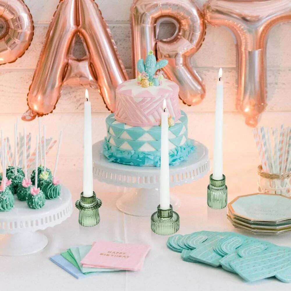 Taper Glass Candlestick Tealight Candle Holders for Table Centerpieces, Wedding Decor and Dinner Party Y260131