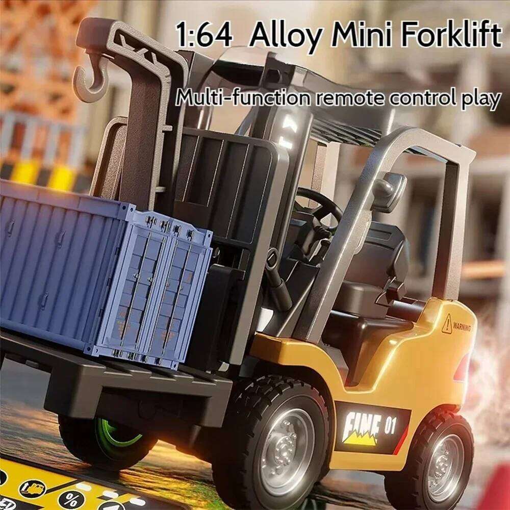 1/64 RC Forklift Trucks Alloy Mini Desktop Toys 2.4G Rc Cars Remote Control Engineer Vehicle Christmas Gifts for Boys Adults Y260131