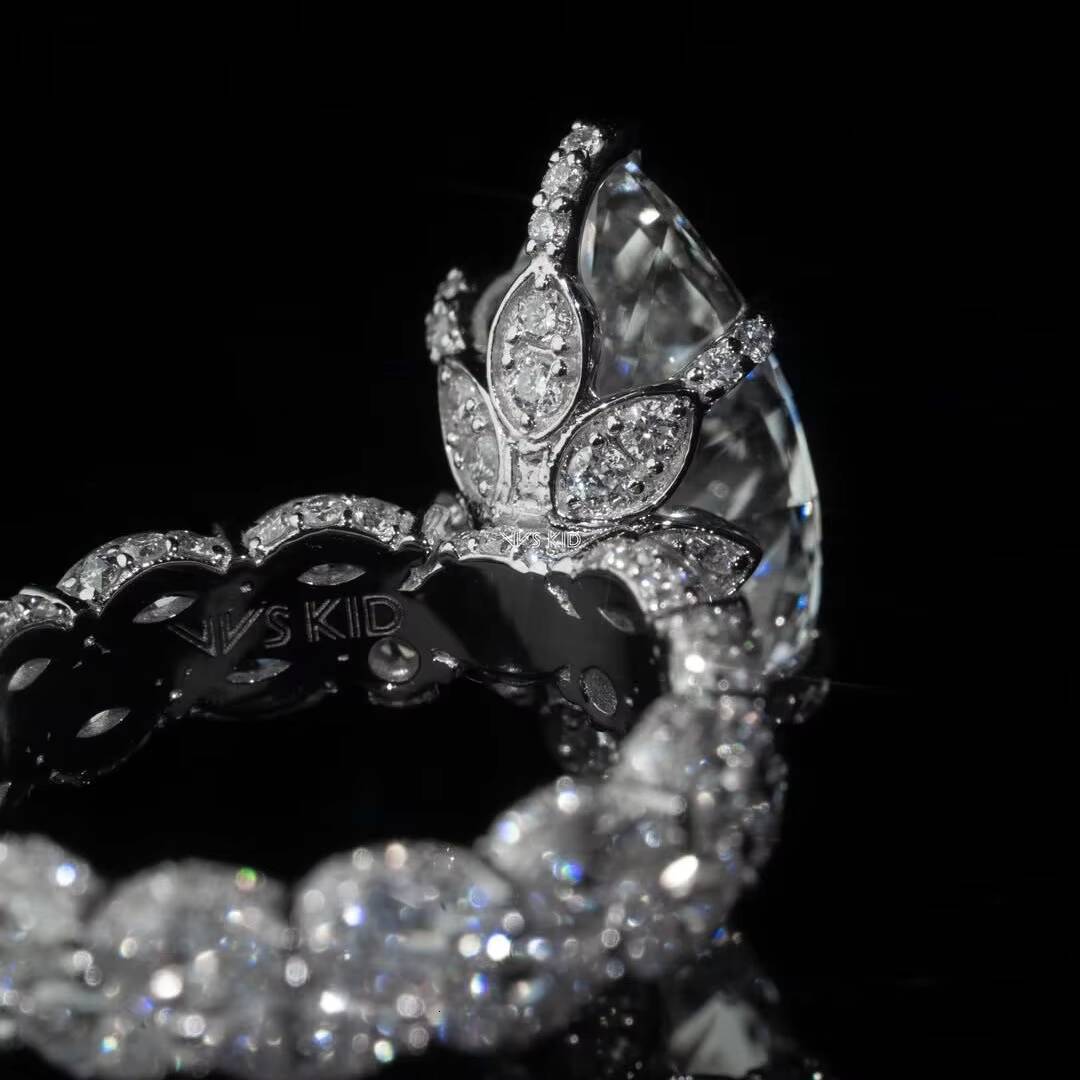 4ct Marquise Moissanite Engagement Ring 925 Silver Full Eternity Band Luxury Iced Out Bridal Jewelry