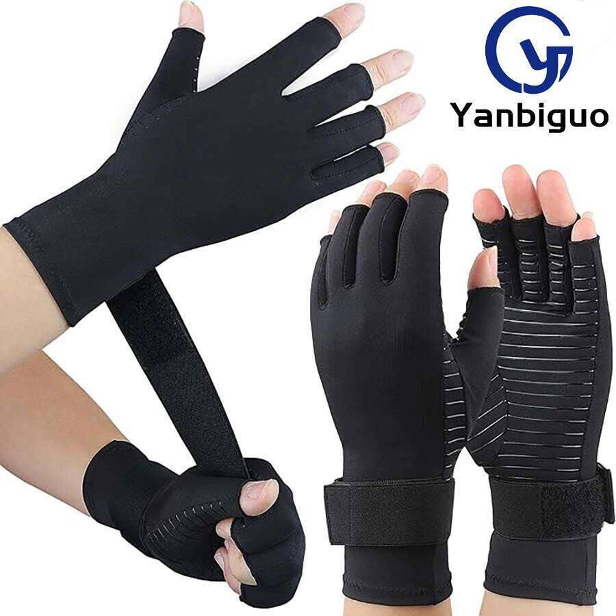 Arthritis Fingerless for Hand Pain,Carpal Tunnel,Rheumatoid,Tendonitis,and Relieve Muscle Pain Compression Copper Gloves XJ260202