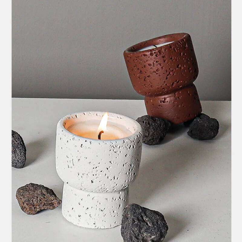 Simple Cement Household Aromatherapy Candles Empty Cups DIY High-value Handicrafts Indoor Candle Holders Decorative Ornaments Y260131