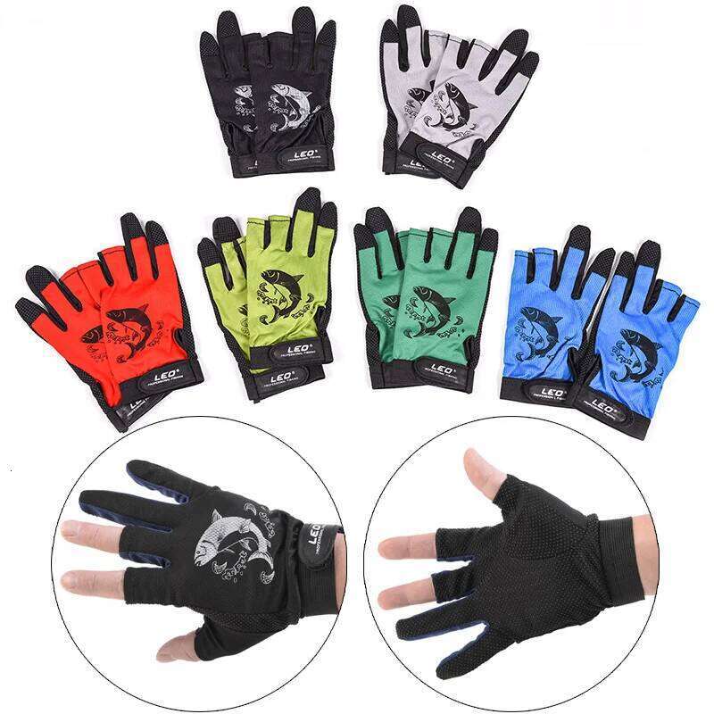 1 Pair 3 Fingers Cut Non-slip Fingerless Breathable Fishing Quick-drying Outdoor Sports Gloves XJ260202