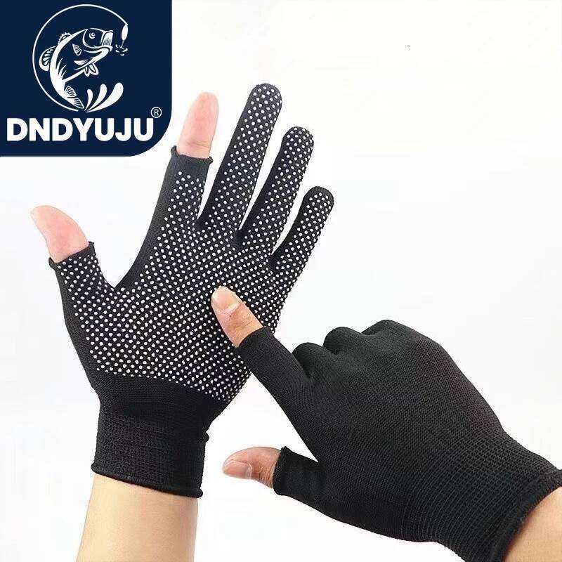 DNDYUJU Nylon Anti-slip Two Fingers Dispensing Cut Outdoor Sports Breathable Fishing Gloves Half Finger XJ260202