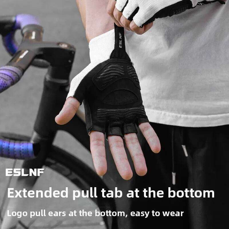 ESLNF Men's Cycling Half Finger MTB Sports Gym Motorcycle Bicycle Gloves Summer Breathable Shock-absorbing XJ260202