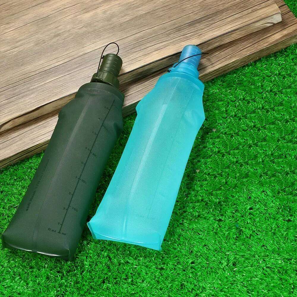 1/2Pcs 500mml 250ml Outdoor Camping Running Sport Bicycle Bottle Folding TPU Soft Flask Hiking Water Bag Z260202
