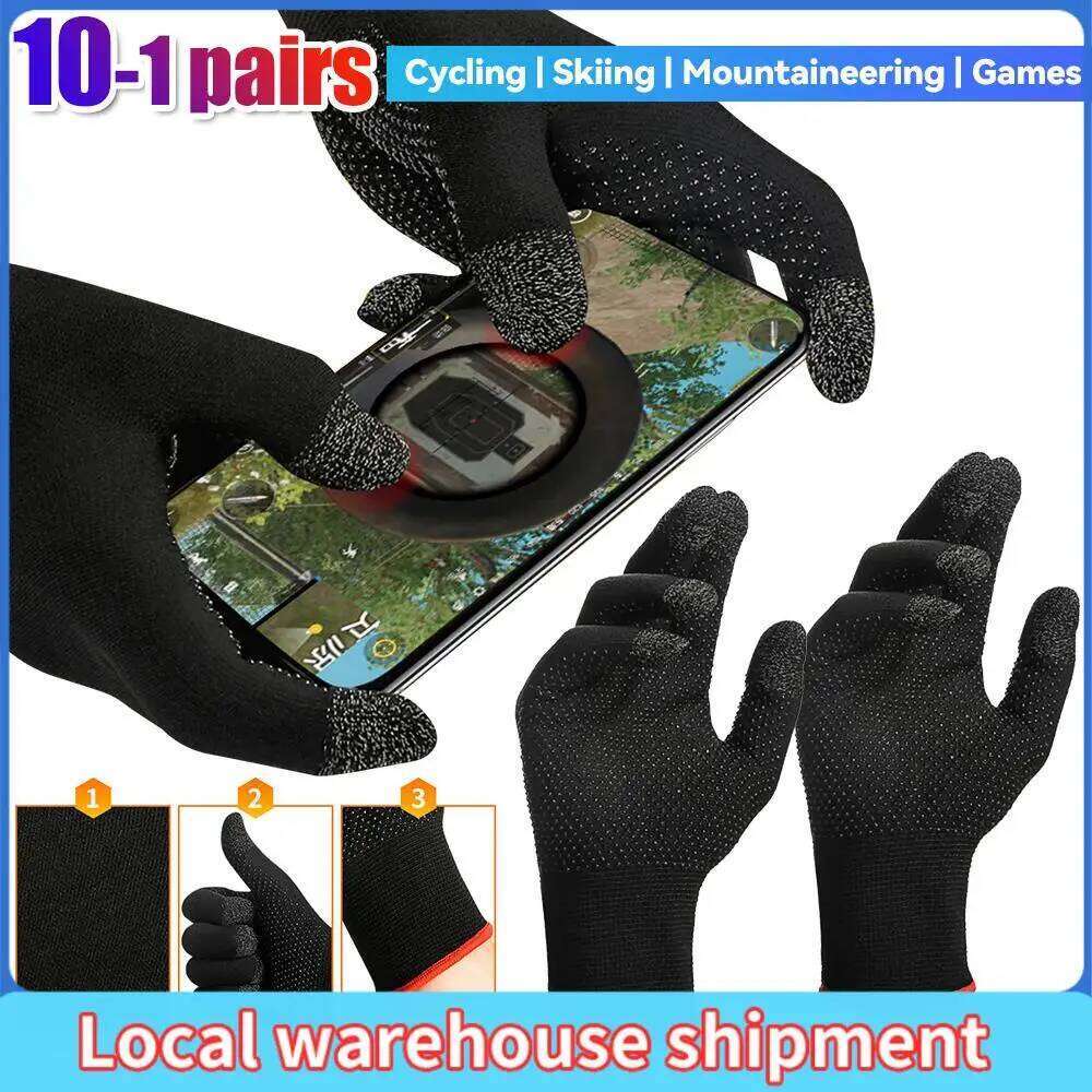 1-10Pair Unisex Anti Slip Touch Screen Breathable Sweatproof Knit Thermal Motorcycle Gloves Sports Full Finger XJ260202