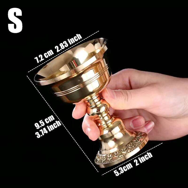 Brass Candle Cup Collection Romantic Flower Golden Candlestick Buddhist Tibetan Lamp Holder Wedding Dinner Home Table Decoration Y260131