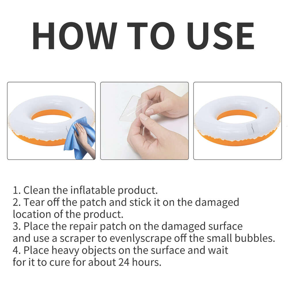 JUE FISH Inflatable Vinyl Swimming Ring Repair Self-adhesive Seal Sticker S260202