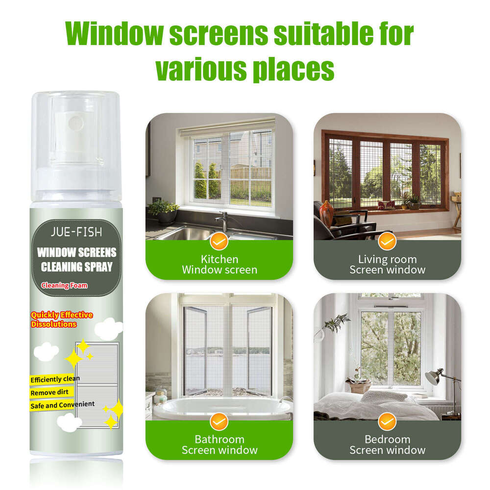 Jue-Fish Window Screen Cleaning Powerful Removal Oil Stain Clean Bright Foam Spray S260202