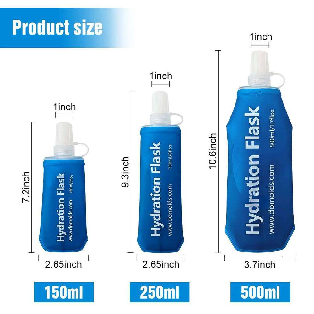 150ML 250ML 500ML Soft Flasks TPU for Trail Running Marathon Hiking Camping Runner Water Bottle Z260202
