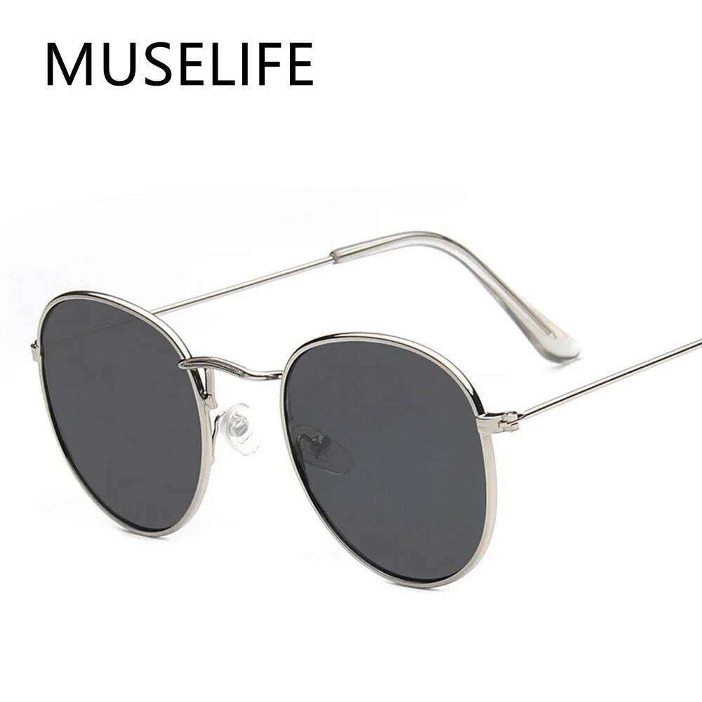 2025 Classic Small Frame Round Sunglasses Women/Men Brand Designer Alloy Mirror Sun Glasses Vintage Modis Oculos H260202