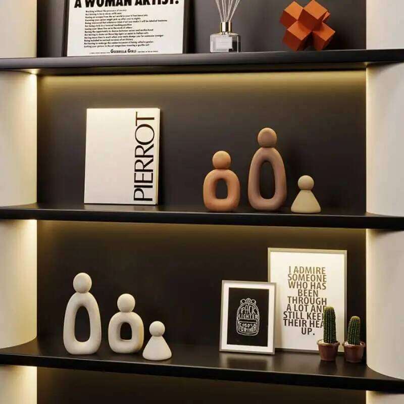 Simple Family Statue Modern Style Home Decor Hollow Sculpture Nordic Living Room Ornaments Bedroom Decoration Figurines Gift Y260202