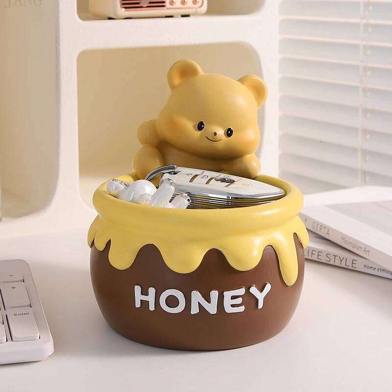 Cute Butter Bear Key Storage Entrance Living Room Creative Decoration Housewarming New Home Y260202