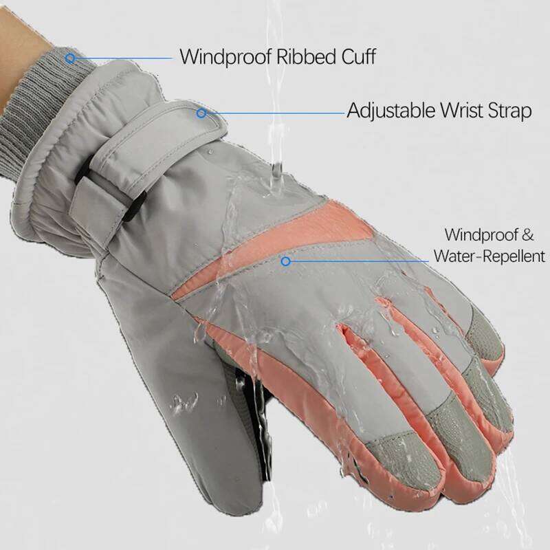 Skiing Winter Women Men Water-Repellent Velvet Warm Motorcycle Thick Windproof Cycling Couple Touch-Screen Gloves XJ260202