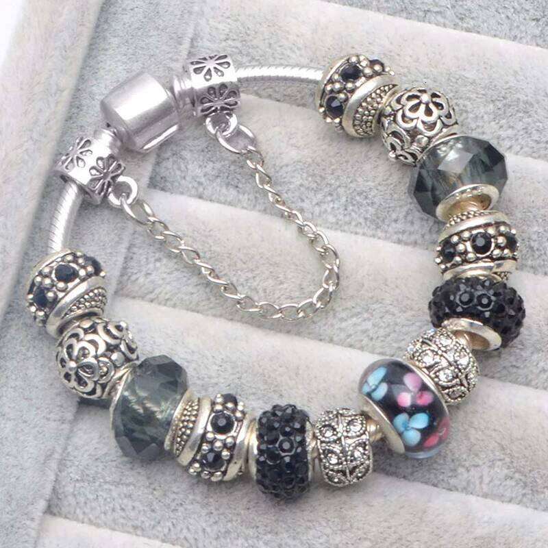 Christmas Gift Crystal Round Charm Fits Original Beads Bracelets Bangles For Women Couple Pulsera Jewelry H260202