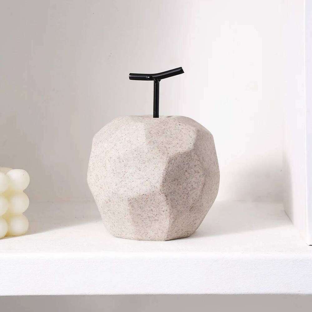 1PC, creative simple geometric apple and pear shaped resin decorative item, a festive home desktop display Y260202