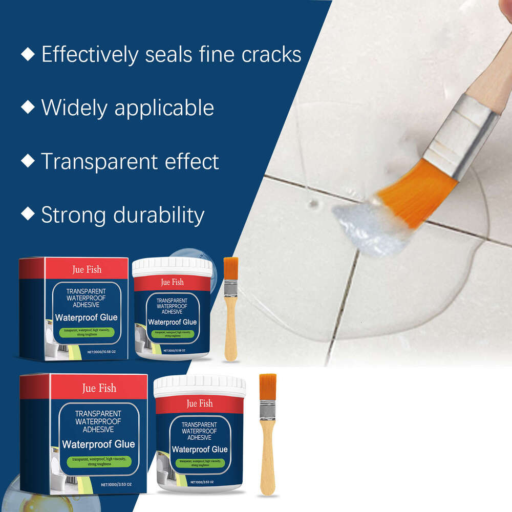 Jue Fish Waterproof 300g Bathroom Wall Tile Leak Repair Anti-Leak Material Household Transparent Glue S260202