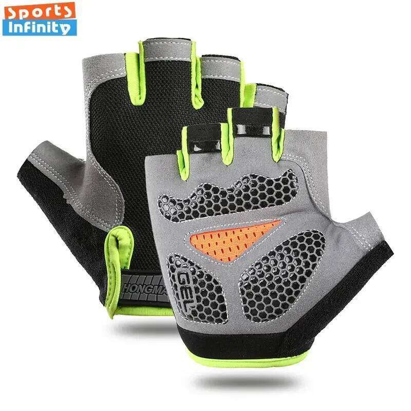 Men Women Fitness Workout Gel Padded Half Finger Cycling Non Slip Breathable Sports Outdoor Work Gloves for Bike Bicycle XJ260202