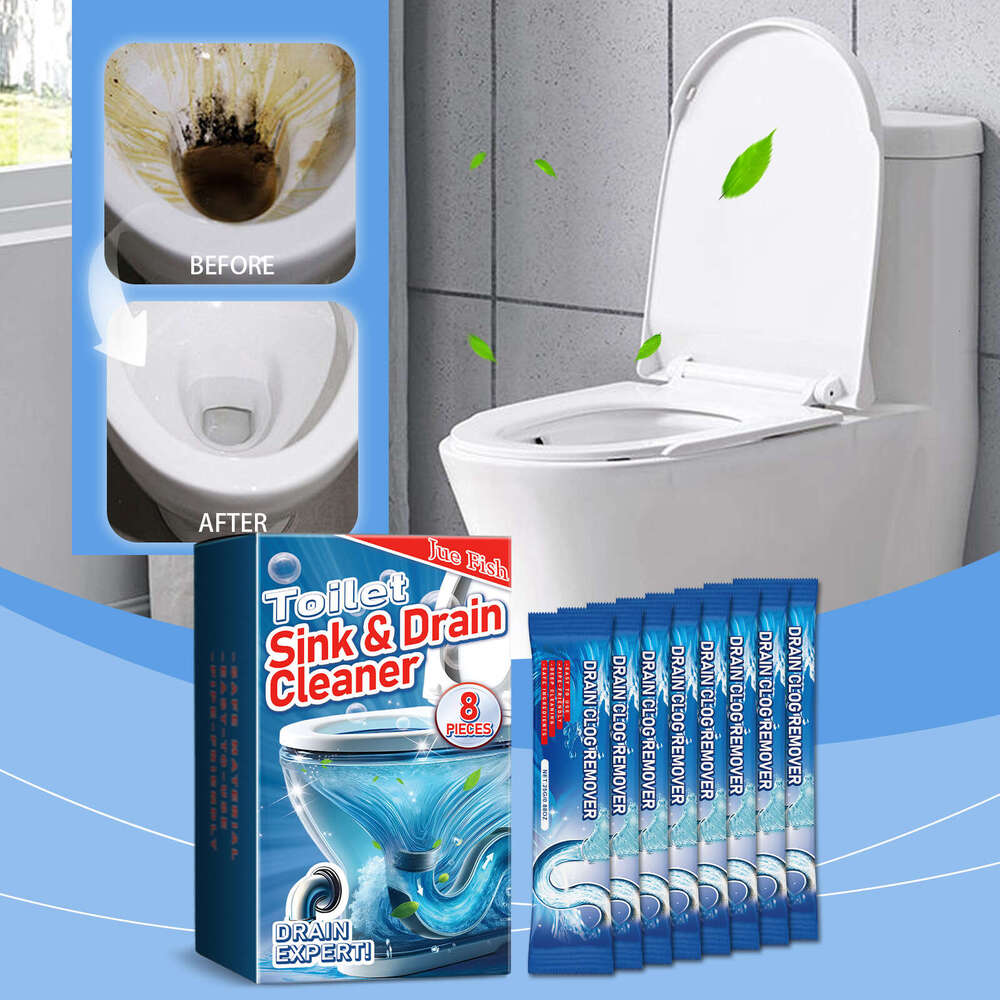 Jue-Fish Unclogging Toilet Bowl Drain Pipe Anti-Clogging Deodorizing Cleaning Powder S260202