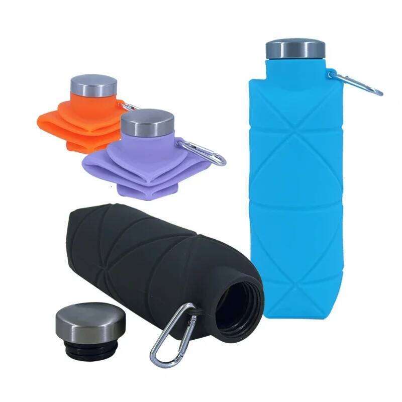 700ML Collapsible Leakproof Valve Reusable Silicone Foldable Water Bottle for Gym Camping Hiking Travel Z260202