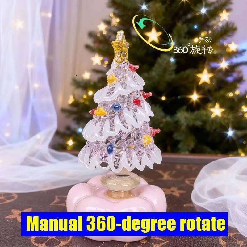 Manual 360-degree Rotate Gourd/Christmas Tree Glazed Ceramic Material Tea Pet Ornaments Creative Desk Car Decoration Y260202