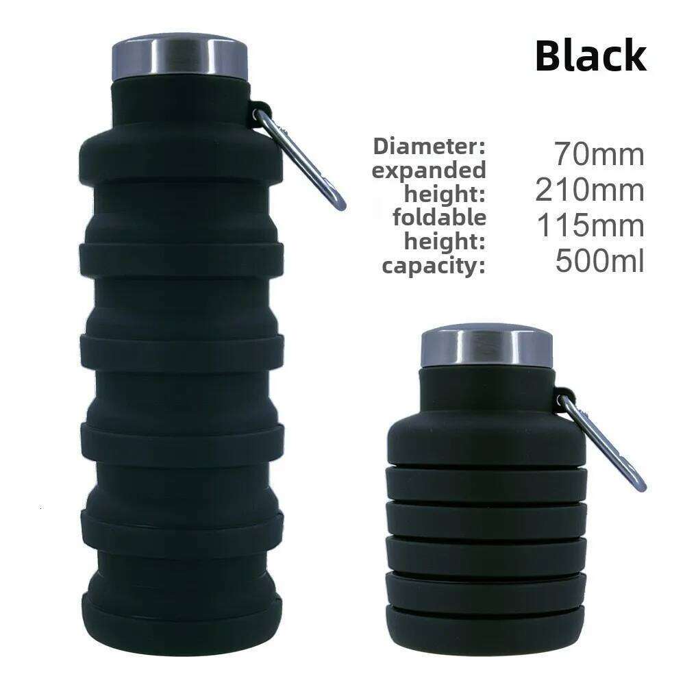 New Portable Silicone Water Retractable Folding Coffee Bottle Cups E Outdoor Travel Tools Collapsible Sport Bottles Z260202