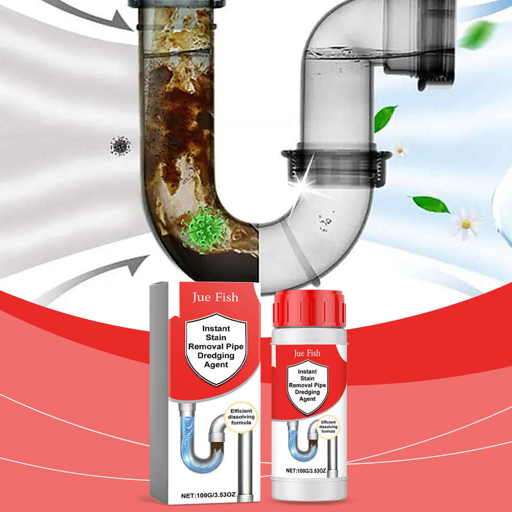 Jue-Fish Pipe Hair Grease Kitchen Bathroom Drain Cleaner S260202