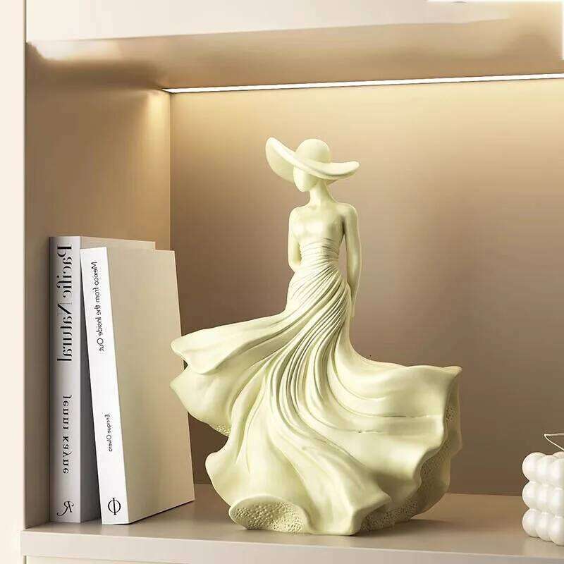 Whispering Breeze Lady Art Figurine - Sophisticated Resin Ornament for Modern Home Accent Y260202
