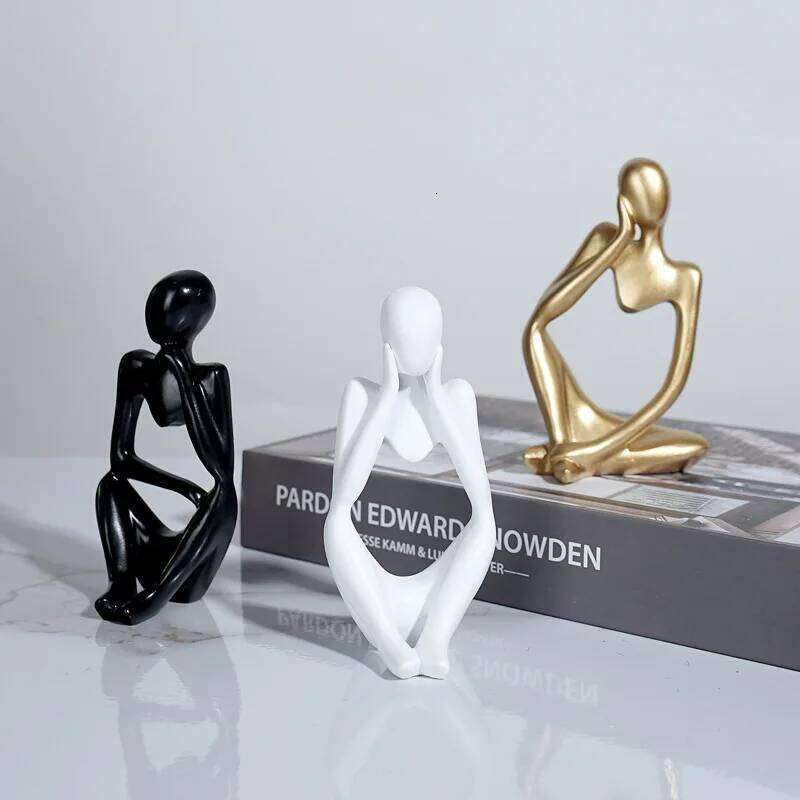 Thinker Statue Abstract Yoga Figurine Resin Handmade Crafts Sculpture Home Decor Interior Office Desktop Ornaments Y260202