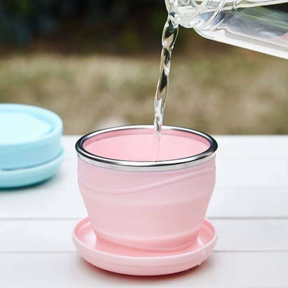 180ml Foldable Silicone Collapsible Camping Cup for Outdoor Travel, Cute Portable Drinking Gift Practical Water Cups Z260202