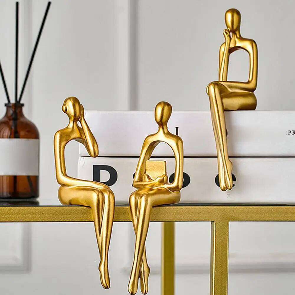 Desktop Character Ornaments High Quality Resin Abstract Thinker Sculpture Nordic Style Modern Home Office Decor Y260202