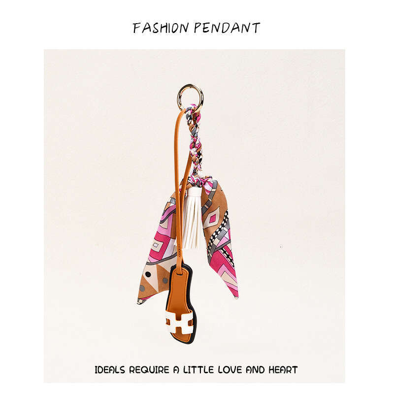 Silk scarf tassel keychain Small slippers pendant A gift suitable for birthday presents