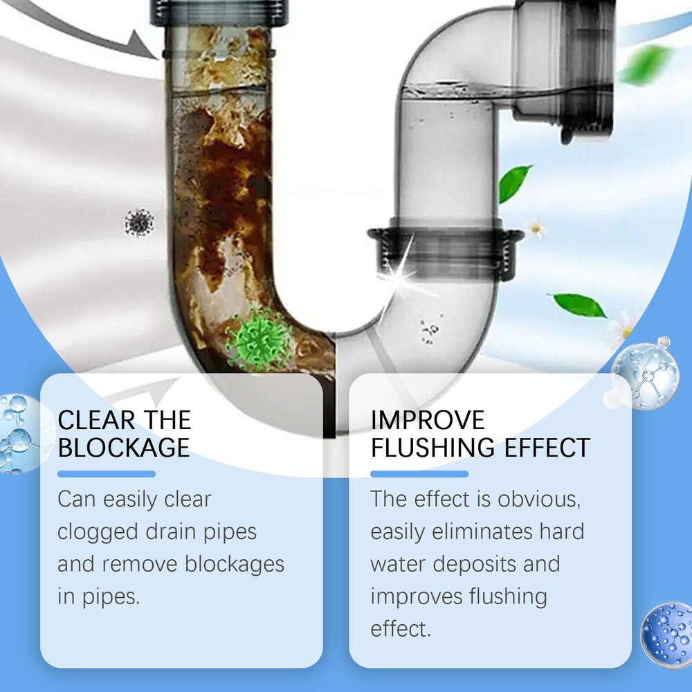 JAKEHOE Drain Powder Kitchen Toilet Sink Water Pipe Cleaning Dissolving Unclogging Descaling S260202