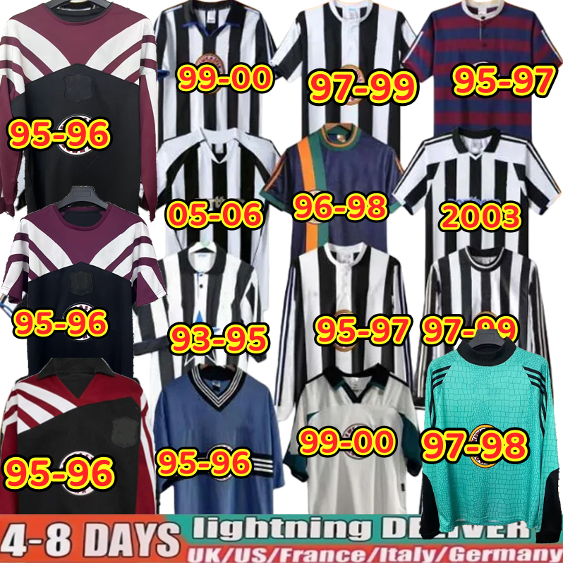 91 92 94 95 96 97 98 99 05 06 Retro NEwcastl soccer jerseys SHEARER Bellamy HAMANN PINAS 1984 1997 BATTY ASPRILLA Uniteds Newcastle