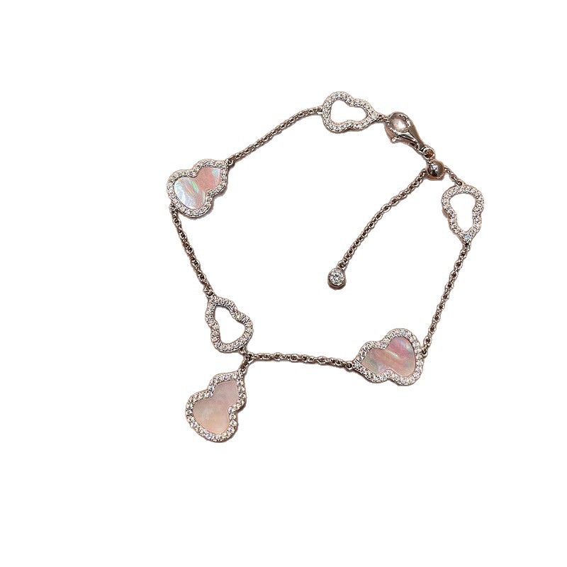 Zircon Mother-of-Pearl Hollow Gourd Pendant New Chinese Style Exquisite Luxurious Elegant Bracelet Light Luxury High-End Feel Jewelry - view 6