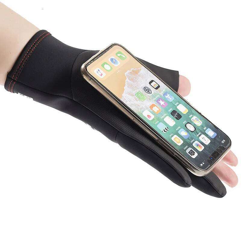 Outdoor Angling Winter Fishing Men's Women Cycling Warm Anti-Slip for Sports Touch Screen Two Fingers Cut Gloves XJ260202