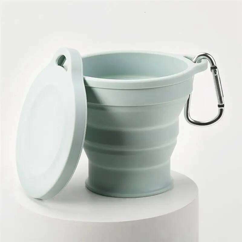 AWAH Water Outdoors Folding With Hanging Hole Travel Portable Washing Fashion Silicone Cup Z260202