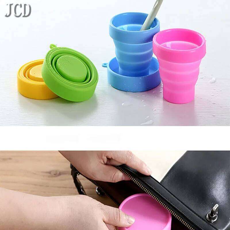 Folding Cup150ml Food Grade Silicone Water With Cleaning And Storage For Outdoor Travel Portable Retractable Cup Z260202