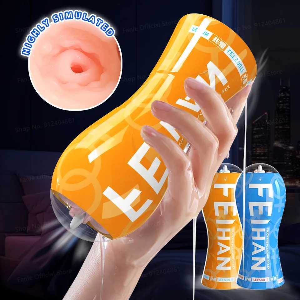 Male Masturbator Cup Silicone Vagina Stroker Adult Sex Toy for Men Pocket Pussy Blowjob Masturbation Vacuum Pressure Sucking