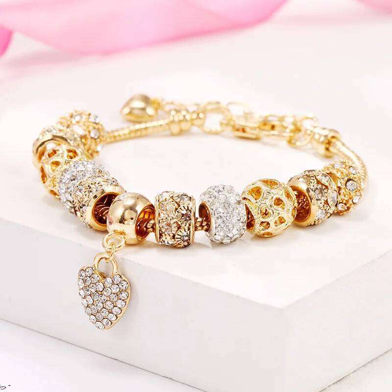 1PC Women's Fashion Family DIY Multi Element Love Beaded Bracelet Date Travel Banquet Party Holiday Dressing Gift H260202