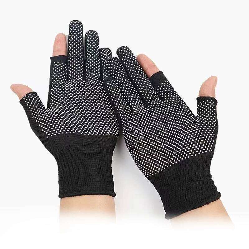 DNDYUJU Nylon Anti-slip Two Fingers Dispensing Cut Outdoor Sports Breathable Fishing Gloves Half Finger XJ260202
