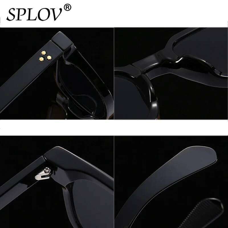 Luxury Square Men Sunglasses Fashion Gradient Driving Shades Eyewear Vintage Green Trendy Rivets Sun Glasses UV400 H260202