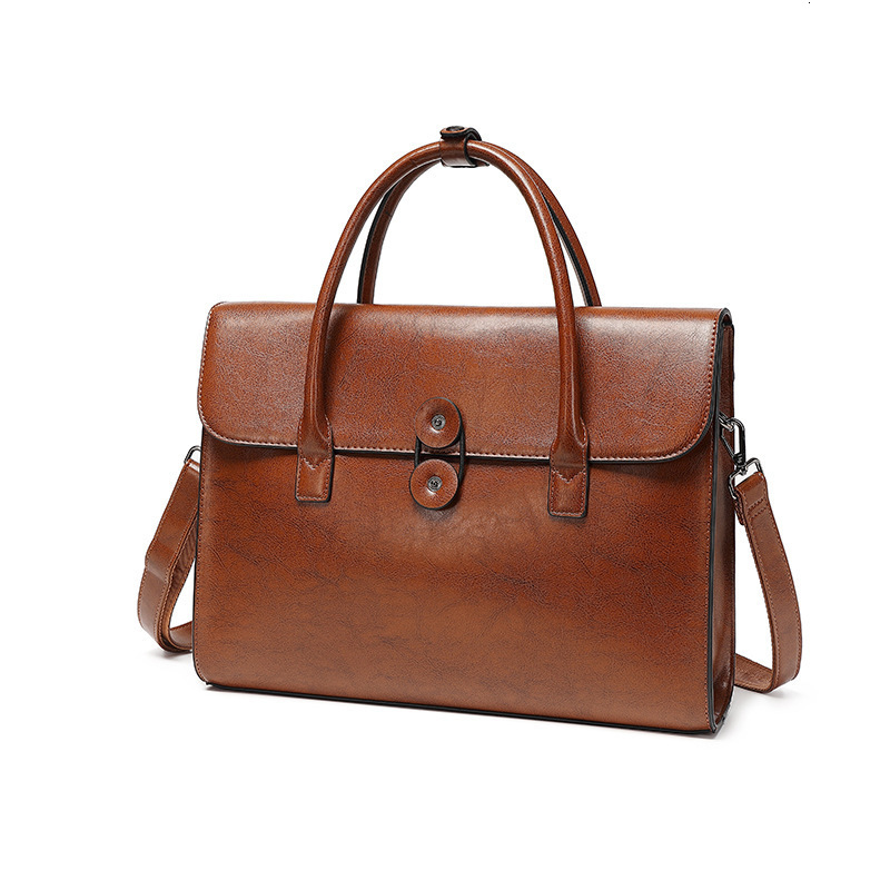 High-end Genuine Leather Fashion 2026 New Womens Commuter Business Briefcase Large Capacity Laptop Bag