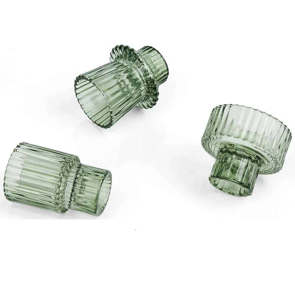 Taper Glass Candlestick Tealight Candle Holders for Table Centerpieces, Wedding Decor and Dinner Party Y260131