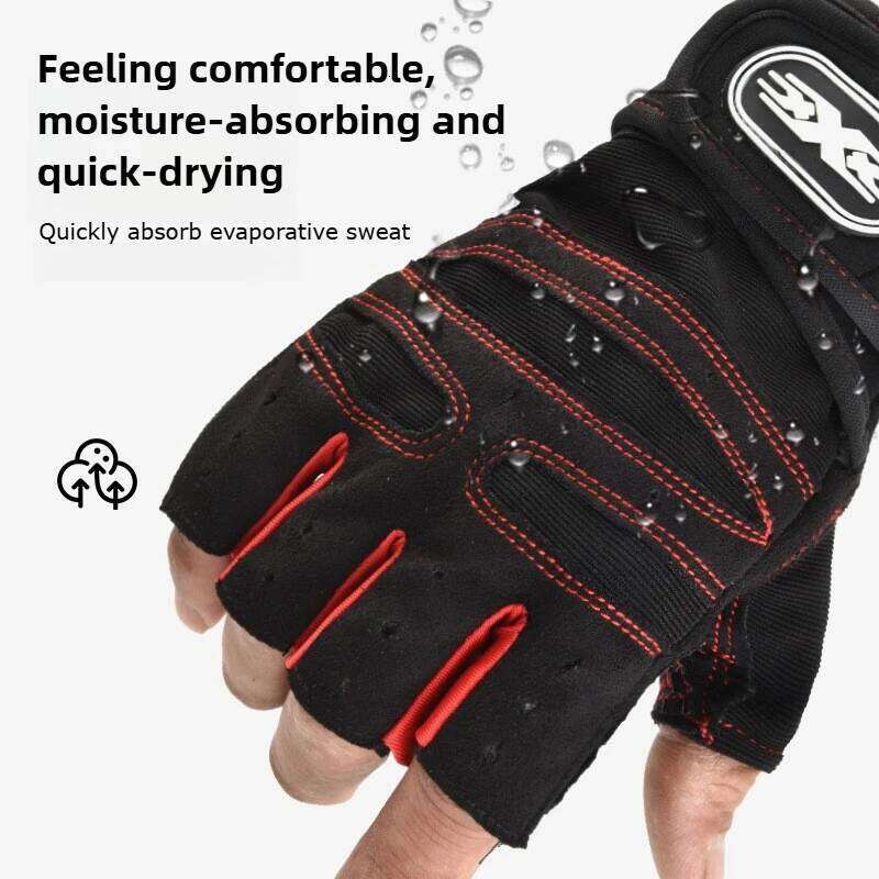 Unisex Workout with Wrist Wrap Half Finger Sport Weight Lifting Training Gloves for Gym Cycling And Motorcycling XJ260202