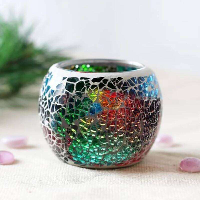 1PC Moroccan Mosaic Glass Votive Candle Holder Tea Light Candelabra Candlestick Home Decoration Tabletop Centerpiece Y260131