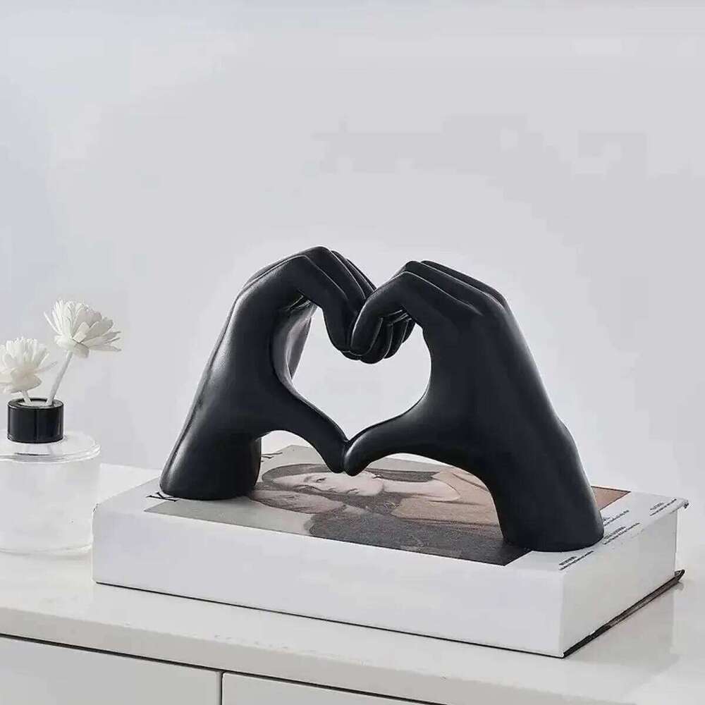 1pc Gesture Decoration, Heart Finger Statue Modern Art Sculpture Personalized Home Decor Y260202