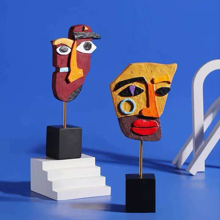 Sculptures Abstract Statue Ornaments Home Decor Modern Figurines For Interior Face Art Nordic Living Room Desktop Crafts Gift Y260202